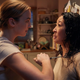 A tense scene between Villanelle (Jodie Comer) and Eve (Sandra Oh) in Killing Eve.